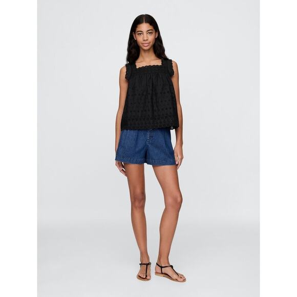 Gap X Doen Eyelet Sleeveless Tank Top - XS Black - Picture 4 of 5